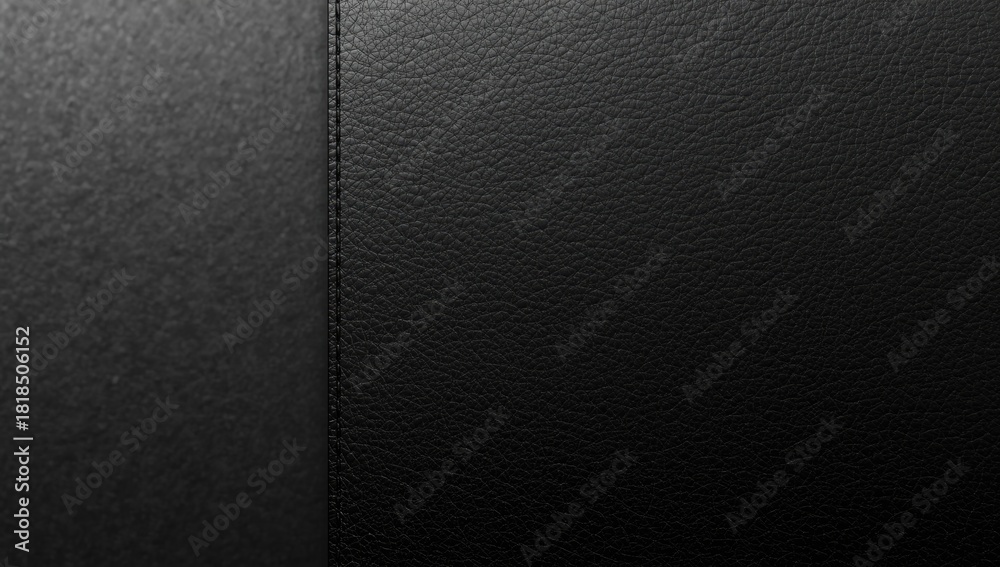 Fototapeta premium Close-up of black leather surface used as a background for text and layout design