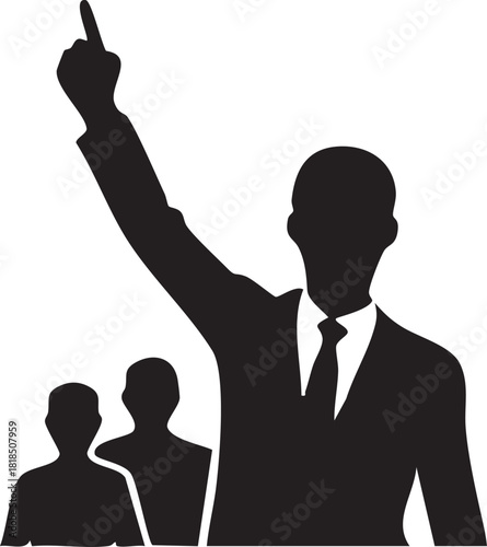 Man Raising Hand in Audience Icon