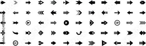 Arrow icon set. big set of arrows.  Black vector arrows icons. Collection different arrows sign. Collection of different arrow signs.