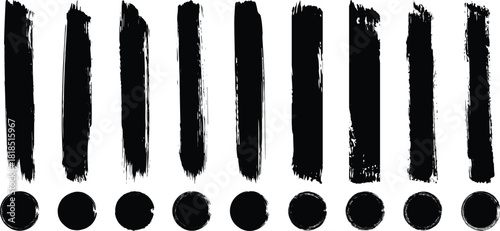  hand drawn thick grunge lines and rectangle shapes. Abstract vector background design with Seamless Grunge fabric texture