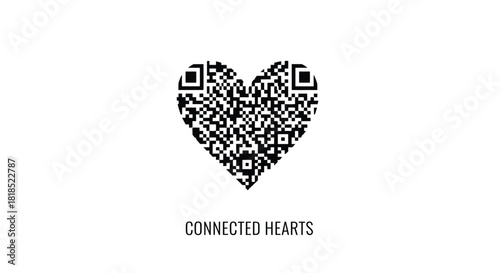 Heart shaped qr code symbolizing connection technology love and digital information