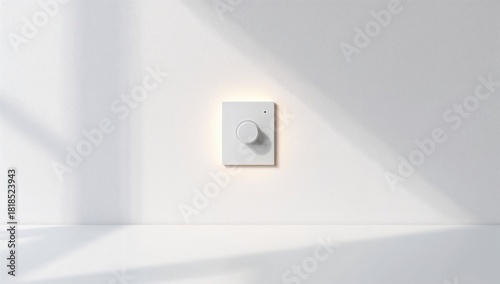 Electric cycle fan dimmer switch mounted on white wall, facilitating adjustable airflow control, suitable for home HVAC systems