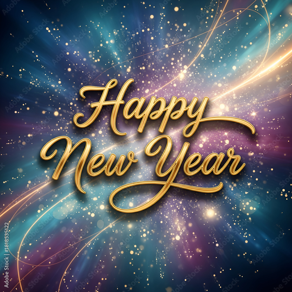 Fototapeta premium Happy New Year Design For Social Media
