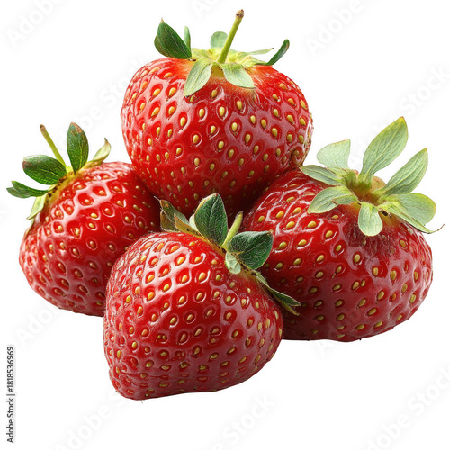 Strawberries isolated on transparent or white background