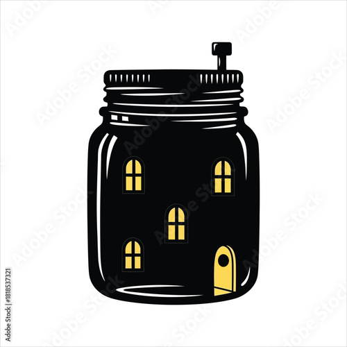 Whimsical House Inside Glass Jar