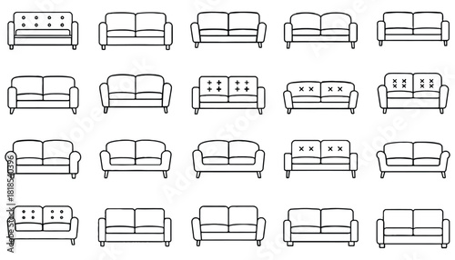 Find your perfect couch sofa set furniture design illustration