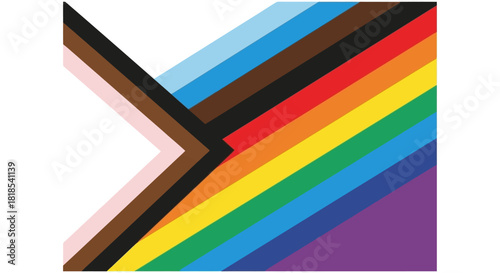 Progress Pride Flag: A symbol of inclusivity and diversity within the LGBTQ+ community.