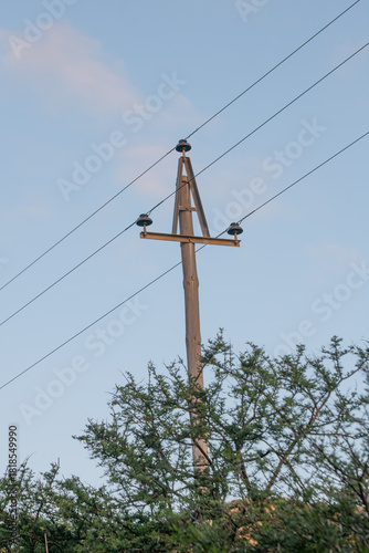 Telegraph pole in rural are