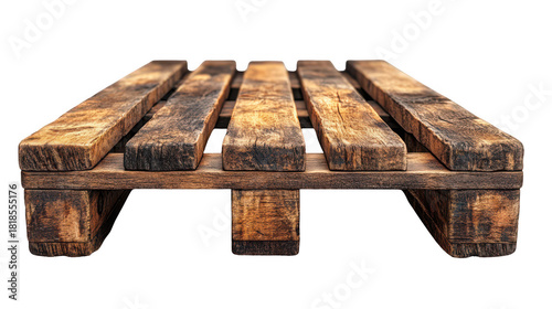 Wooden pallet isolated on transparent or white background, png