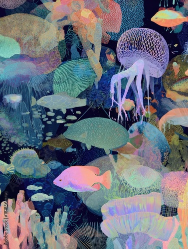 Cosmic Pool Float Kingdom floating creatures ruling neon pool empire