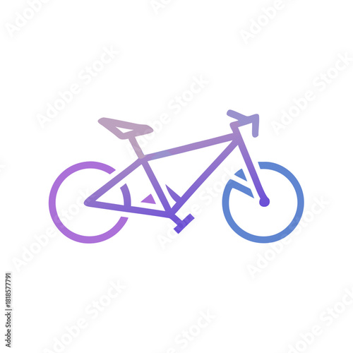 Gradient bicycle illustration isolated on