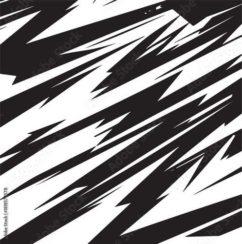 Edgy vector background pattern composed of sharp dark fragmented shapes on a black backdrop