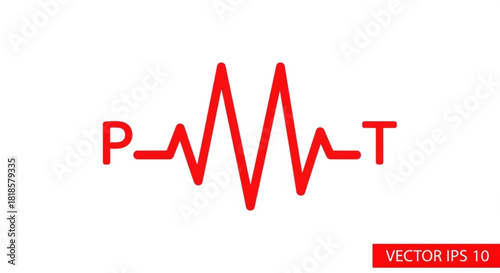 Dynamic P Wave QRS Complex T Wave ECG Signal Illustration for Medical Designs, Healthcare Visuals, and Heartbeat Rhythm Concepts