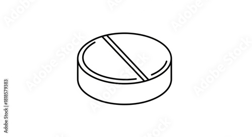 Sleek medical pill outline, a minimalist design element for healthcare visuals, simple medication icon, health graphic for blogs and websites, wellness symbol art