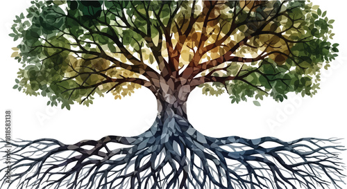 Vibrant tree of life, symbolizing growth, connection, and the cycle of nature.