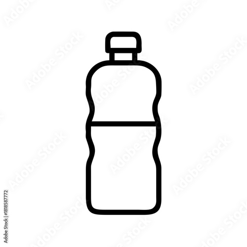 Outline of a plastic bottle isolated on