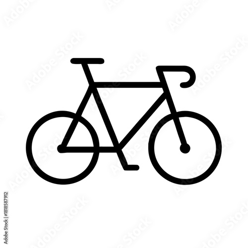 Simple black bicycle isolated on