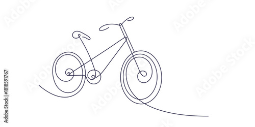 Bicycle sport symbol. Continuous line simple sign
