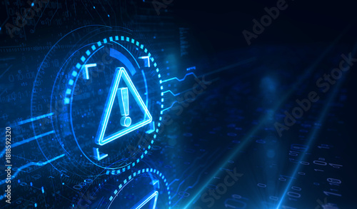 Alert cyber attack symbol digital concept 3d illustration