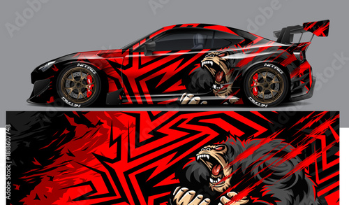 car livery graphic vector. abstract grunge background design for vehicle vinyl wrap and car branding