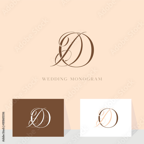 Elegant DO OD monogram wedding logo