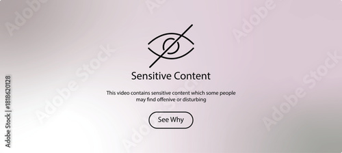 Sensitive Content, Eye crossed icon vector symbol. hidden pictogram. hide password or information, blind view.