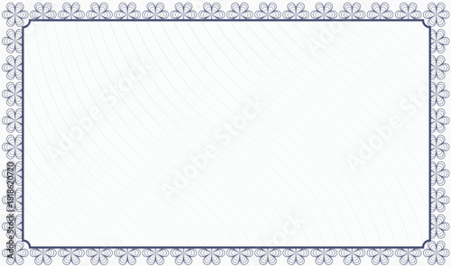 Decorative frame with floral motifs and swirling lines background, elegant border for certificates