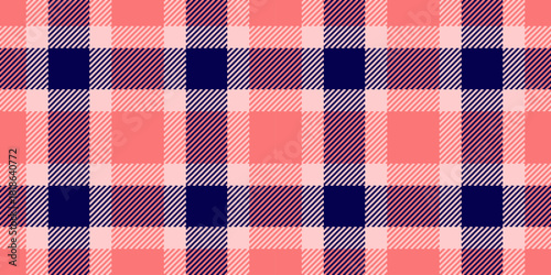 Seasonal check plaid background, gift tartan textile seamless. Checks pattern texture fabric vector in red and light colors.