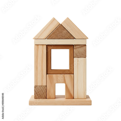 Minimal Wooden Block House