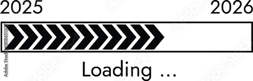 Exciting progress bar loading 2026, marking the new year with anticipation and growth, showcasing digital advancement and future timeline celebrations