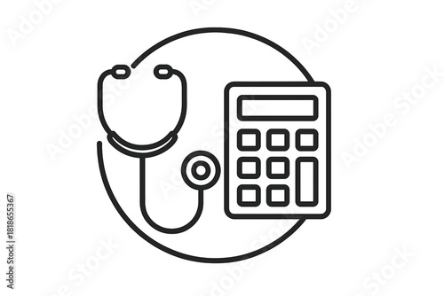 Stethoscope and calculator symbolizing medical cost analysis and healthcare finance planning