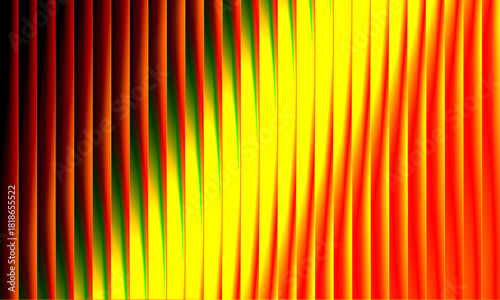 Black Red Yellow Vertical Wave Gradient Optical Illusion Abstract Background.