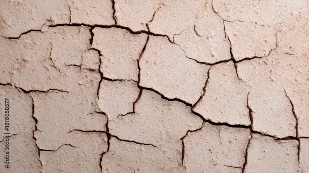 Fototapeta premium Cracked texture action on olive brown concrete wall urban environment grunge style close-up view