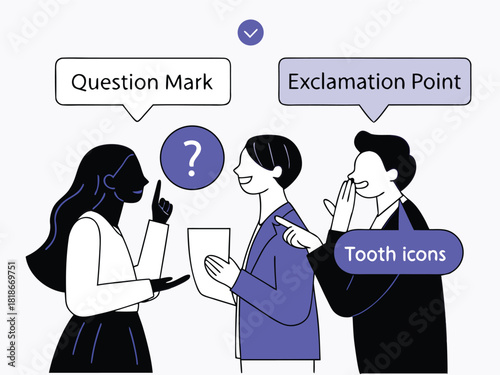 Business team discusses challenges, shares ideas, seeks solutions Vector