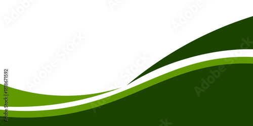 Abstract green wave background, Vector green line background curve element with white space for text and message design, overlapping layers.