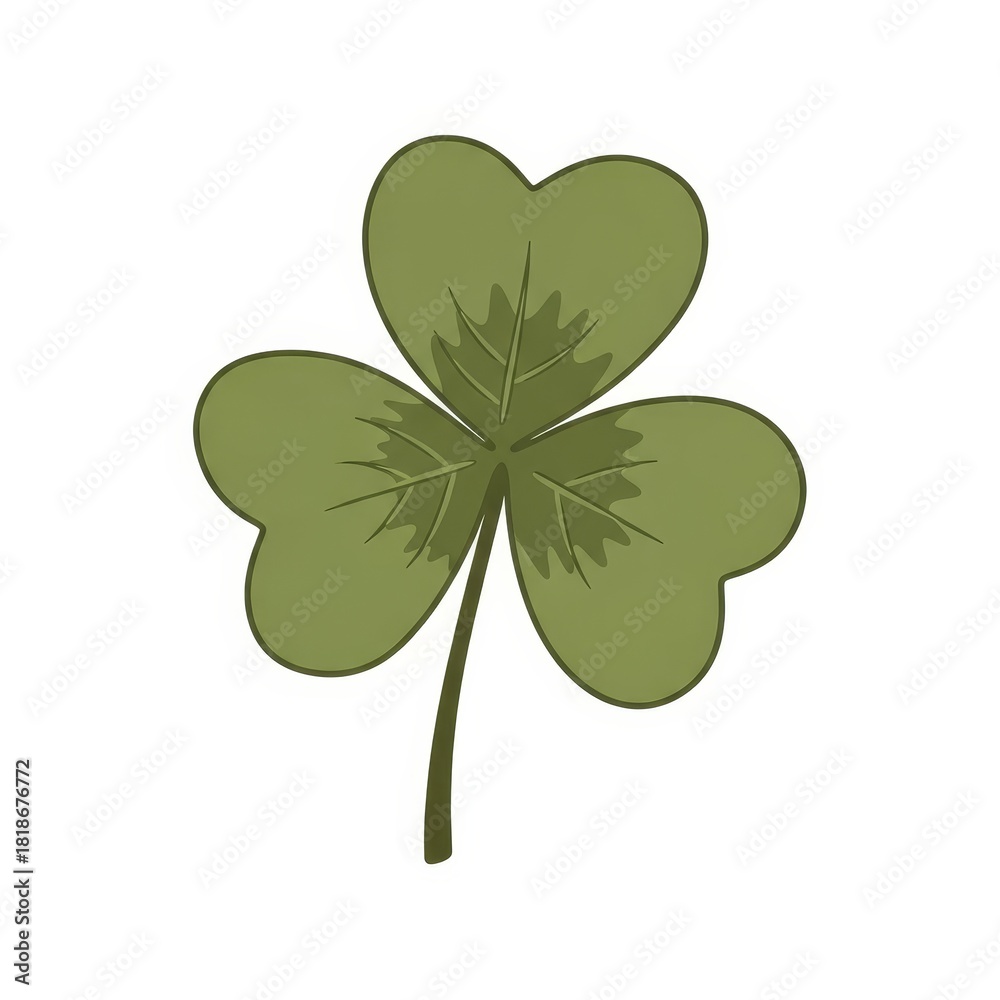 Fototapeta premium Three-leaf clover illustration in green color for good luck 