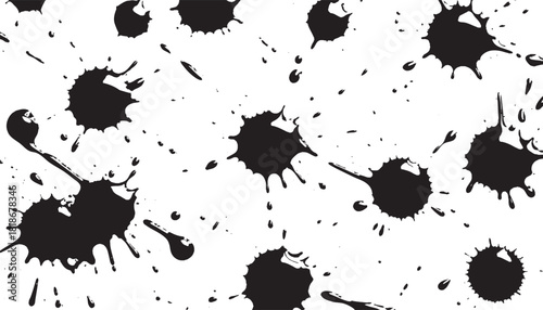 Black ink splashes vector illustration.
