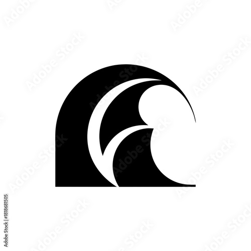 Dynamic wave crests, a powerful symbol of ocean energy and movement, originally a scalable vector graphic