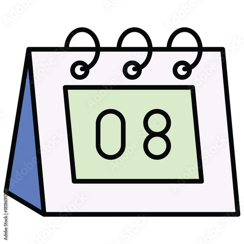 08 Calendar Date Icon Vector