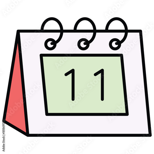 11 Calendar Date Icon Vector