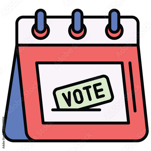 Election Day Calendar Icon Vector