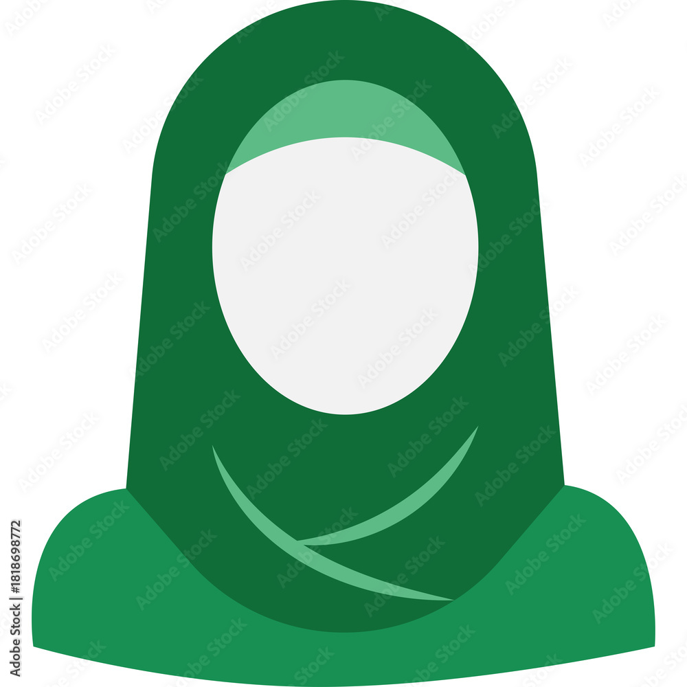 Φωτογραφία Green Headscarf Hijab Silhouette Fashion Representation Woman Islamic Clothing M