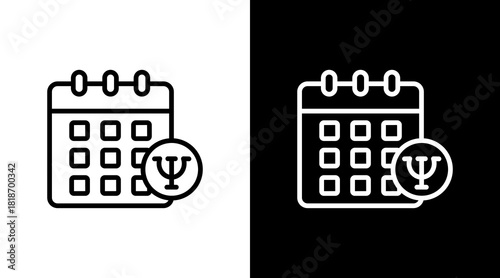 Schedule White Icon Set Design