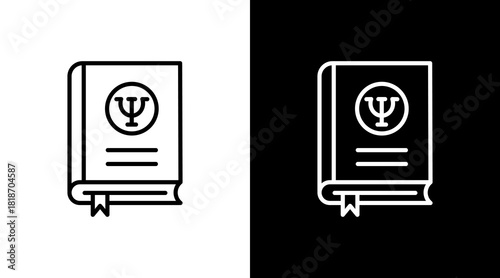 Psychology Book White Icon Set Design