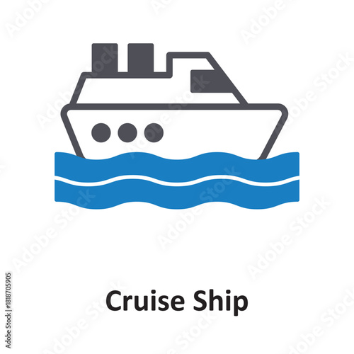 Cruise Ship Vector icon which can easily modify or edit