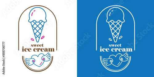 Modern Ice Cream Logo Design for Dessert Brand