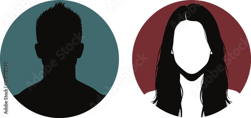 Faceless avatar profile pictures for social media and team members in vector design style art