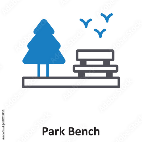Park Bench Vector icon which can easily modify or edit