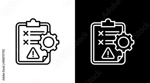 Risk Management White Icon Set Design