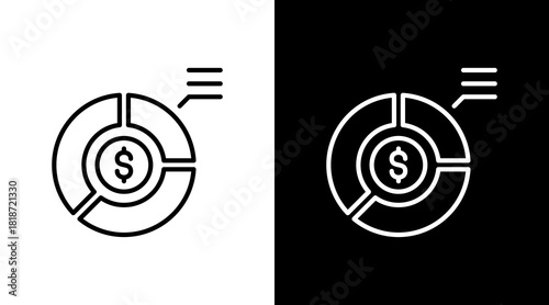 Asset Allocation White Icon Set Design